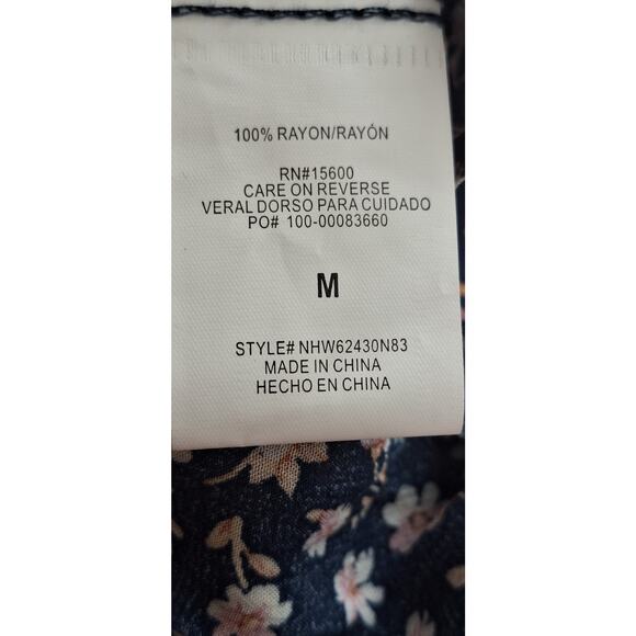 Rewind Tiered Ruffle Flutter Sleeve Cottage Boho Blouse Top Blue Floral M Rayon - Picture 8 of 11